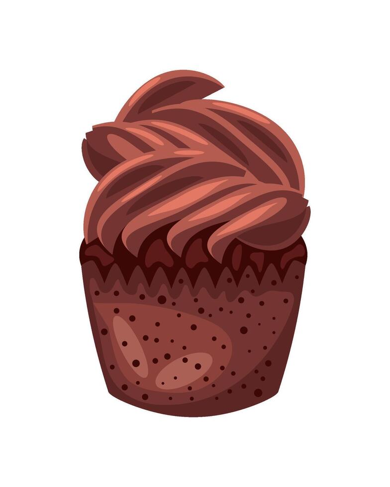 chocolate cream cupcake icon isolated white background vector