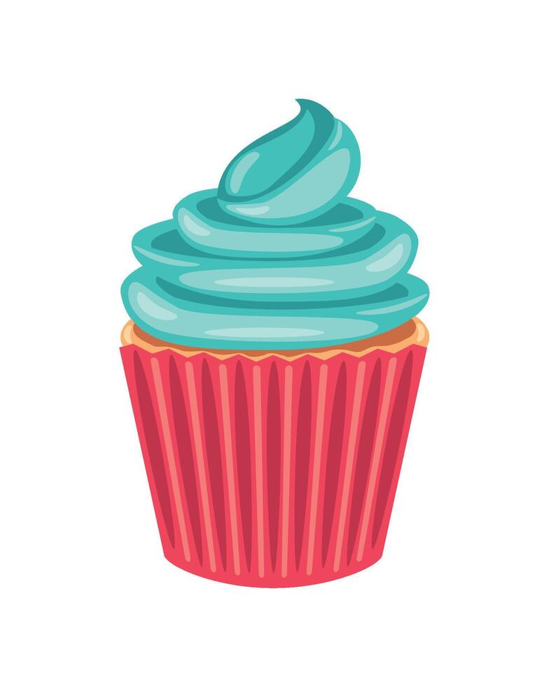 cupcake tasty dessert icon isolated white background vector