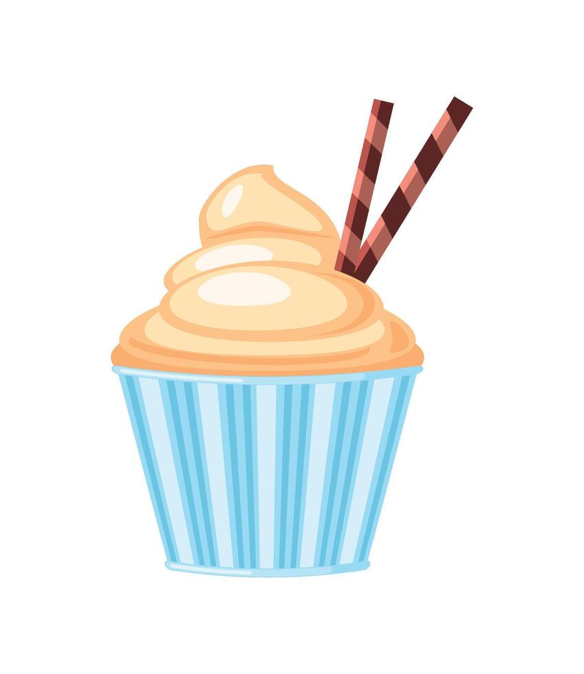 delicious cupcake icon isolated white background vector