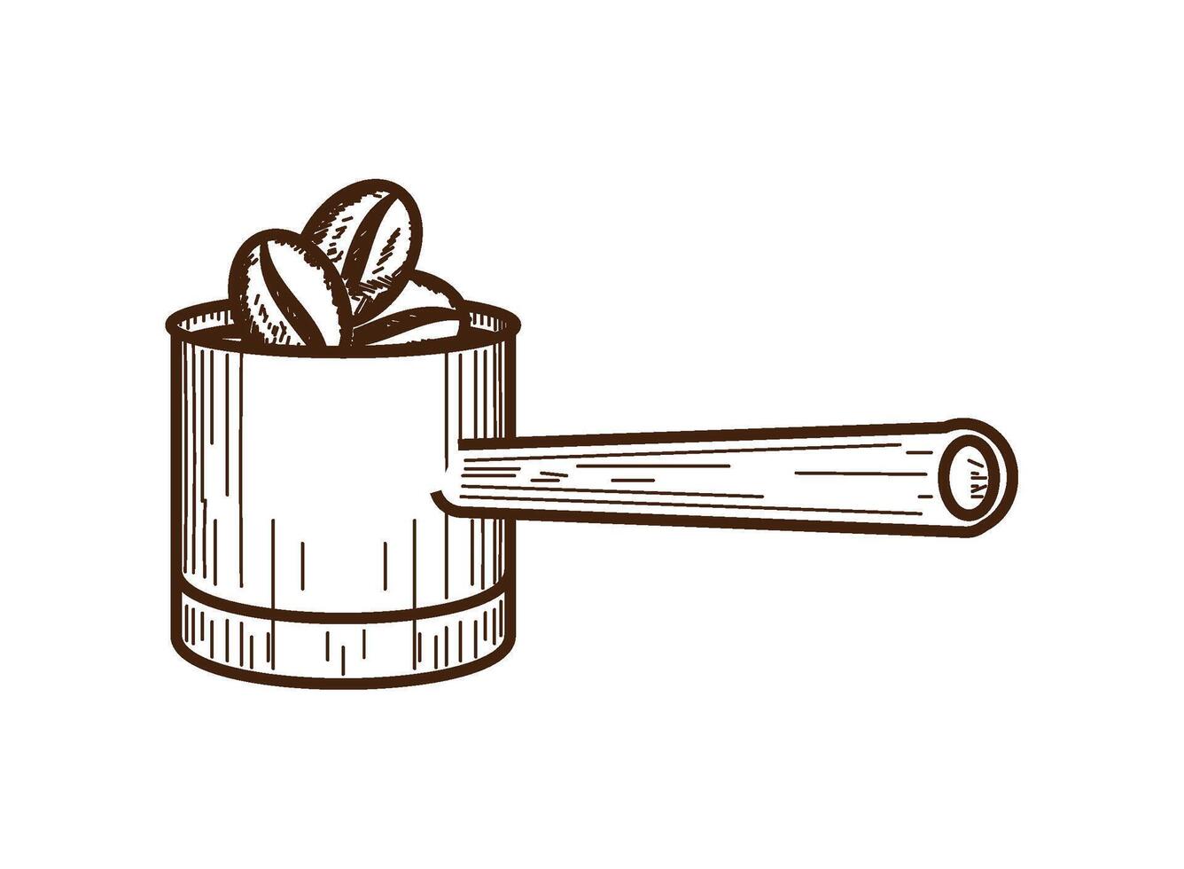 coffee beans in a spoon icon isolated vector