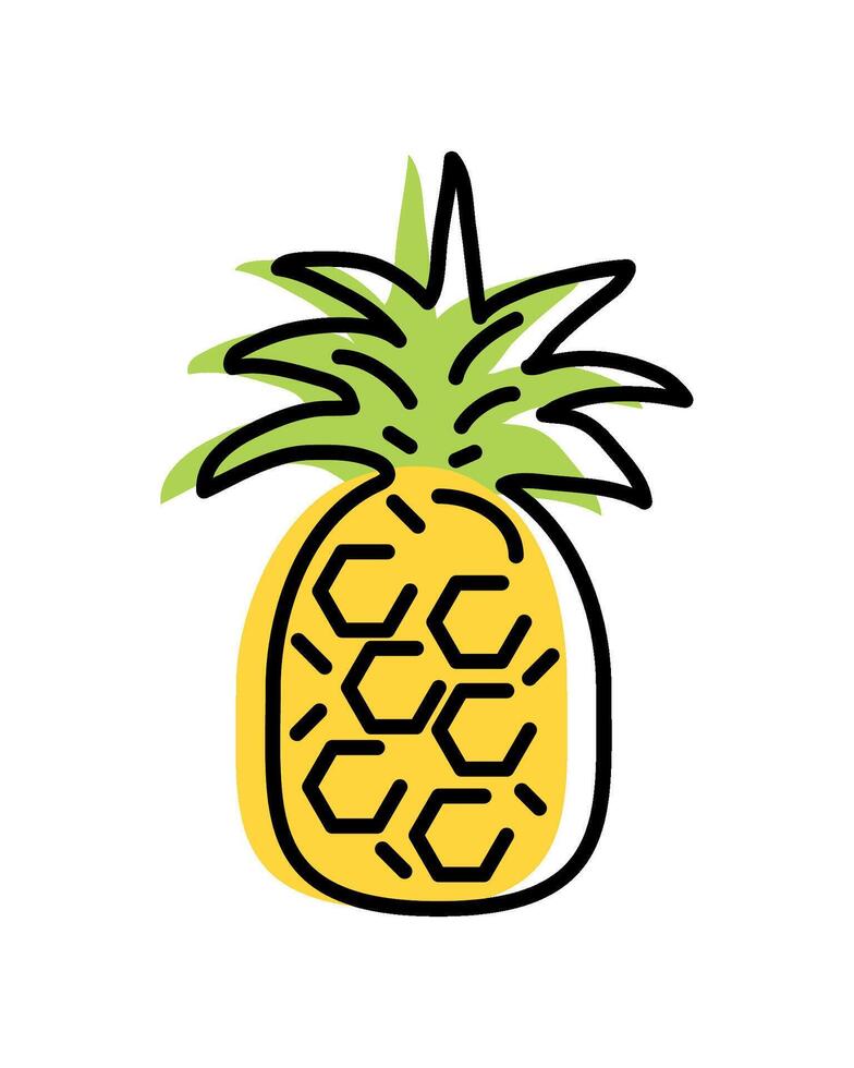 pineapple fresh fruit icon isolated vector