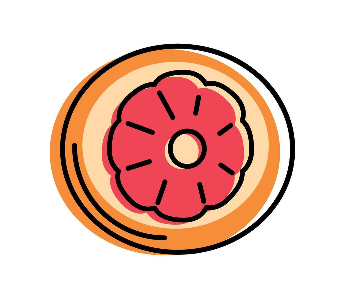 half mangosteen fruit icon isolated vector