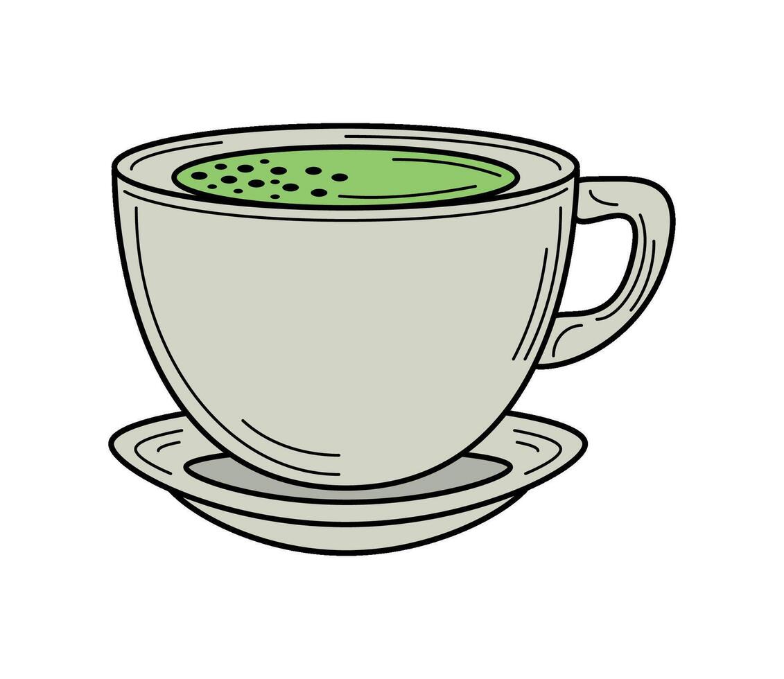 matcha tea beverage icon isolated illustration vector