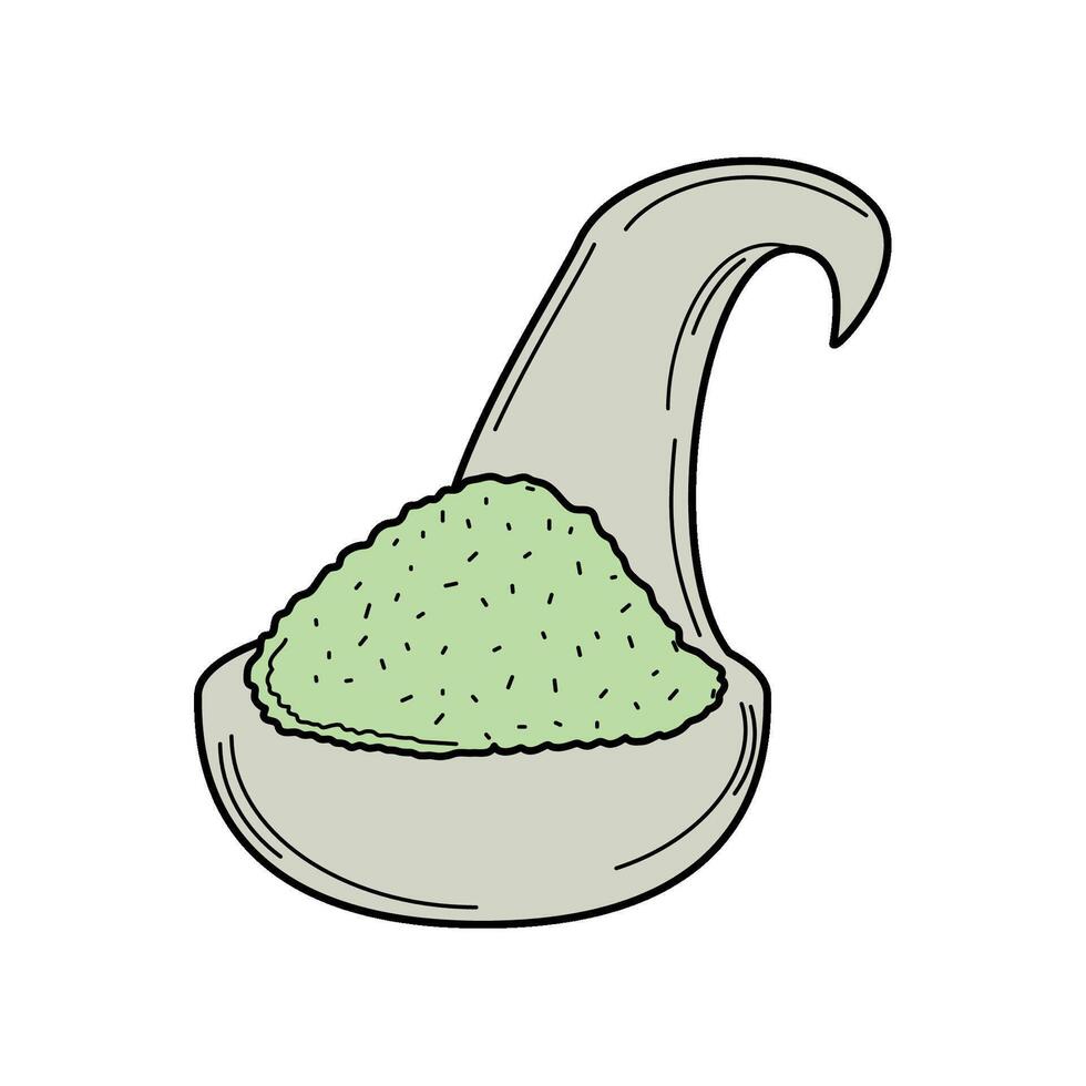 matcha tea dry ingredient icon isolated illustration vector