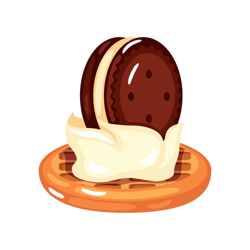 dessert cookies and cream icon isolated vector