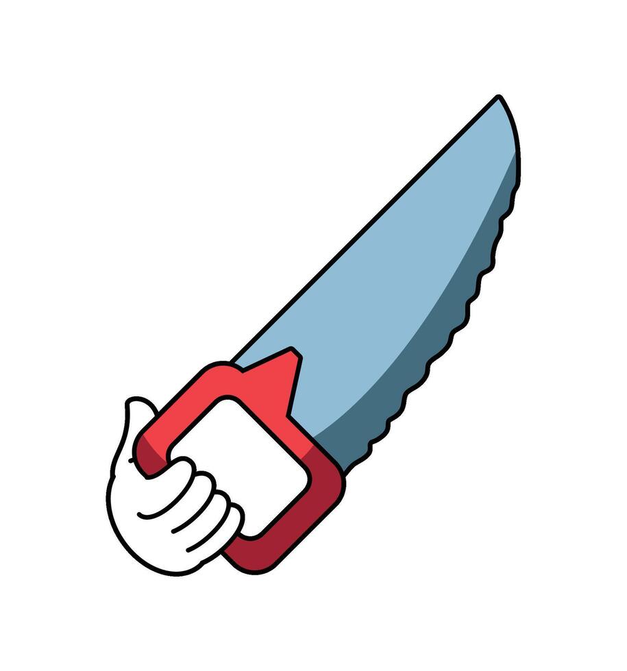 hand with saw icon isolated vector