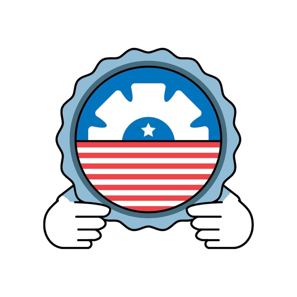 usa labor day badge icon isolated vector