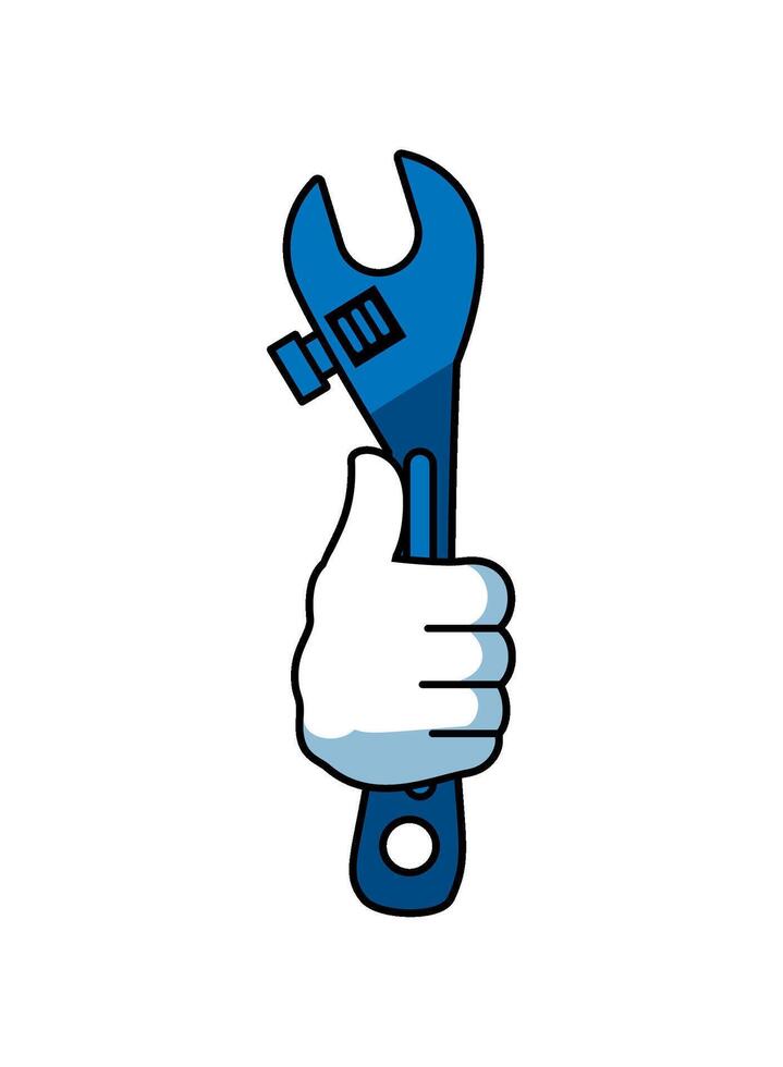 usa labor day hand with wrench icon isolated vector