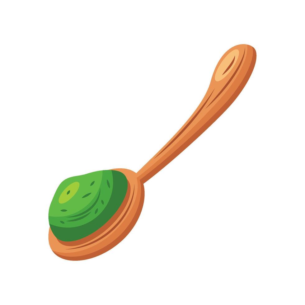 matcha tea powder and spoon icon isolated vector