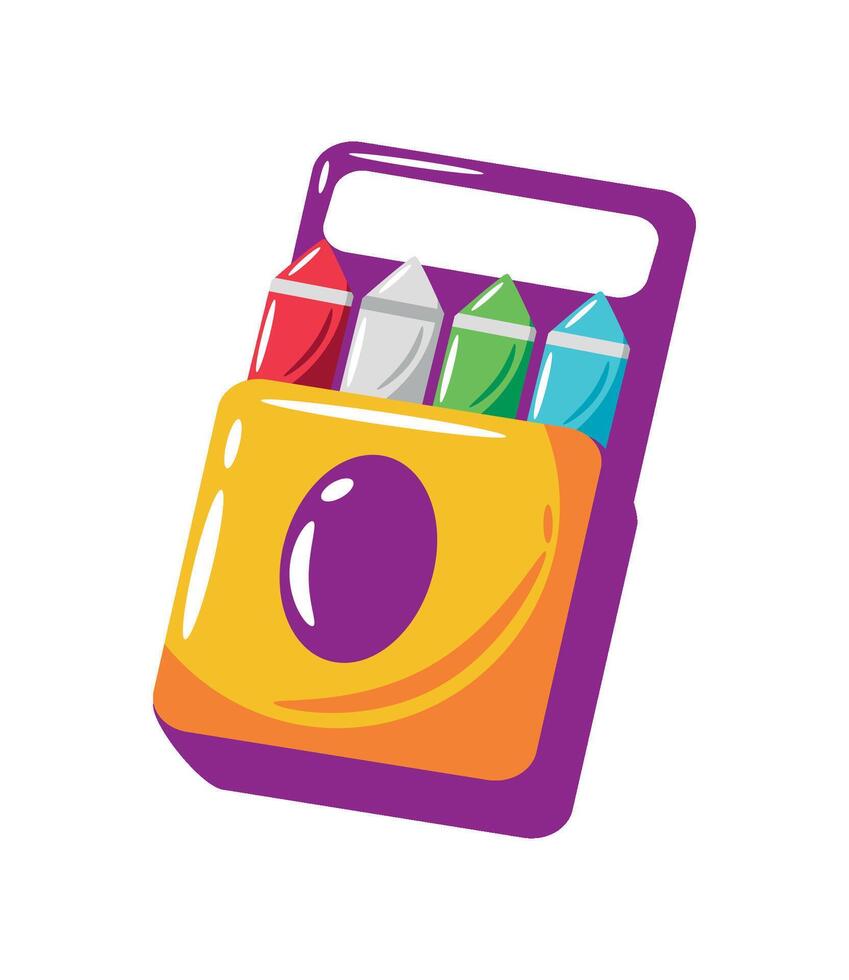 crayons school supply icon isolated vector