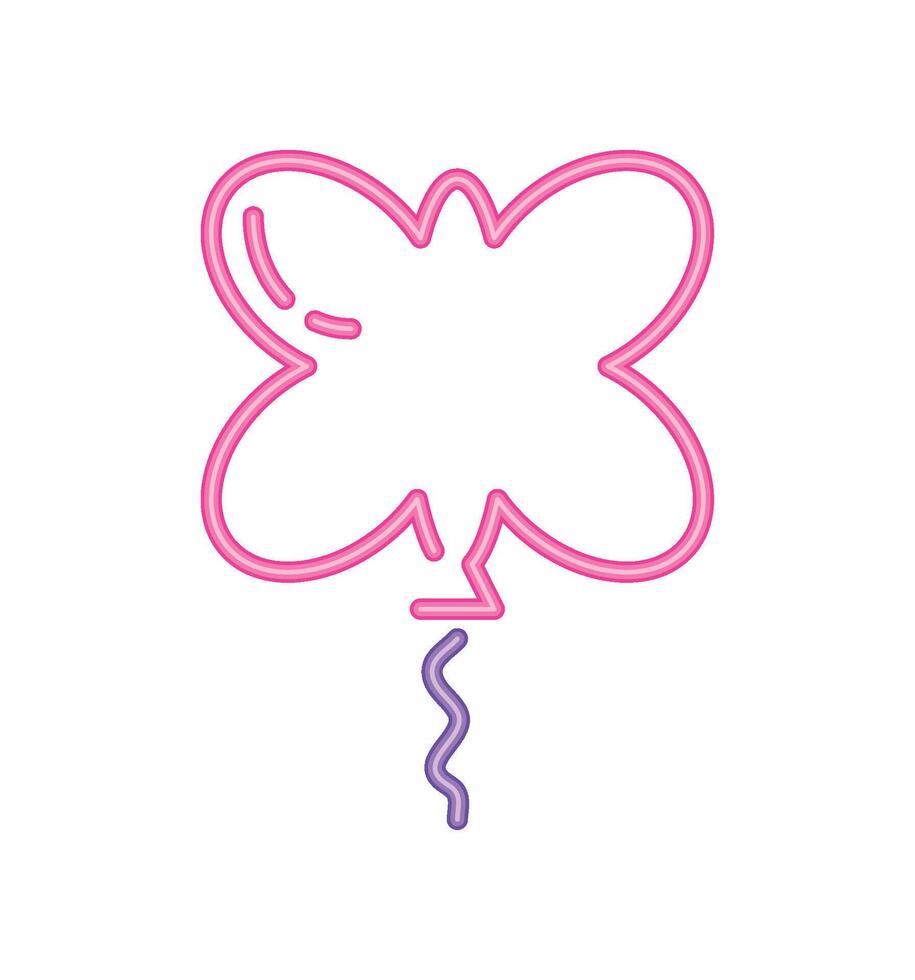 helium neon butterfly balloon icon isolated vector