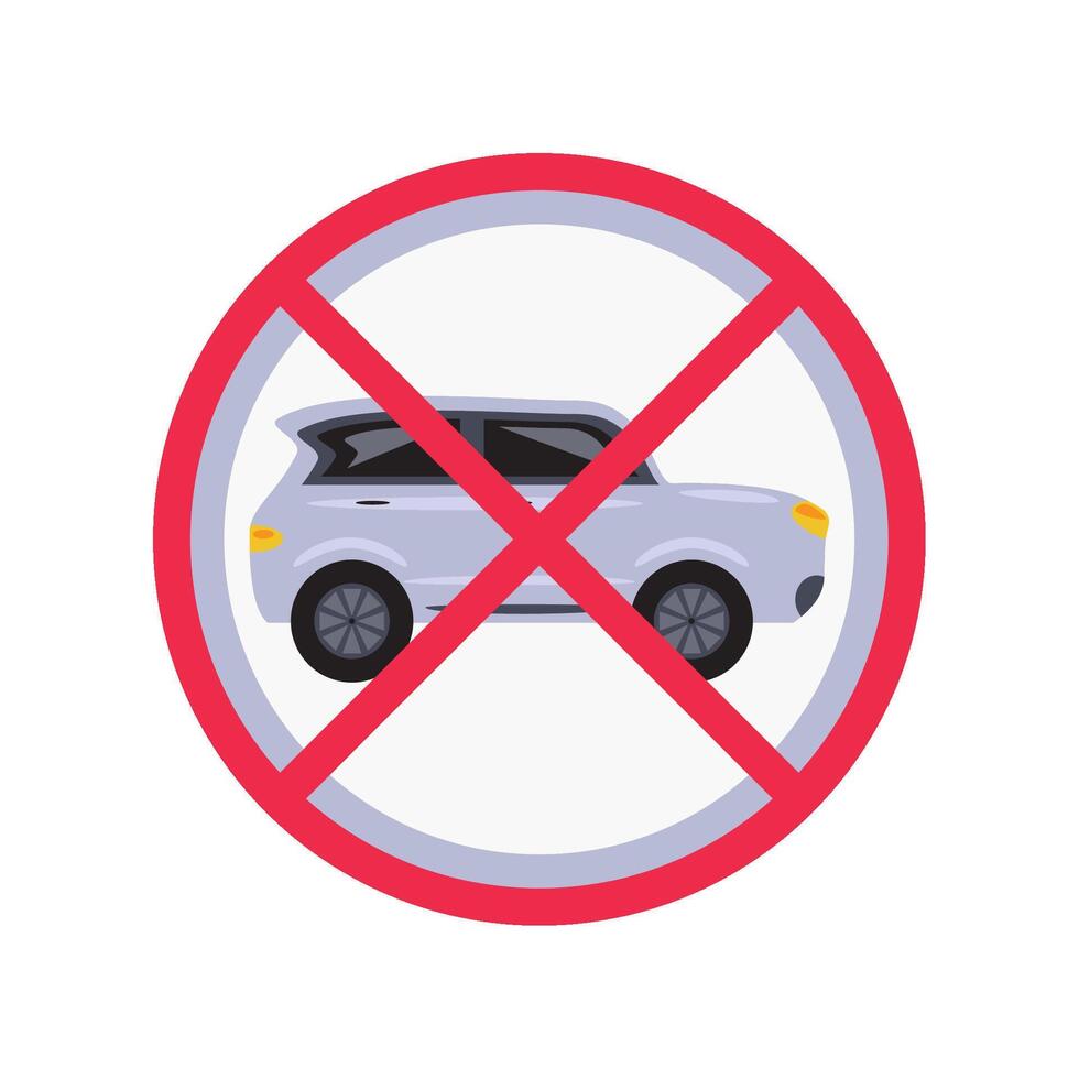 car free day emblem icon isolated vector