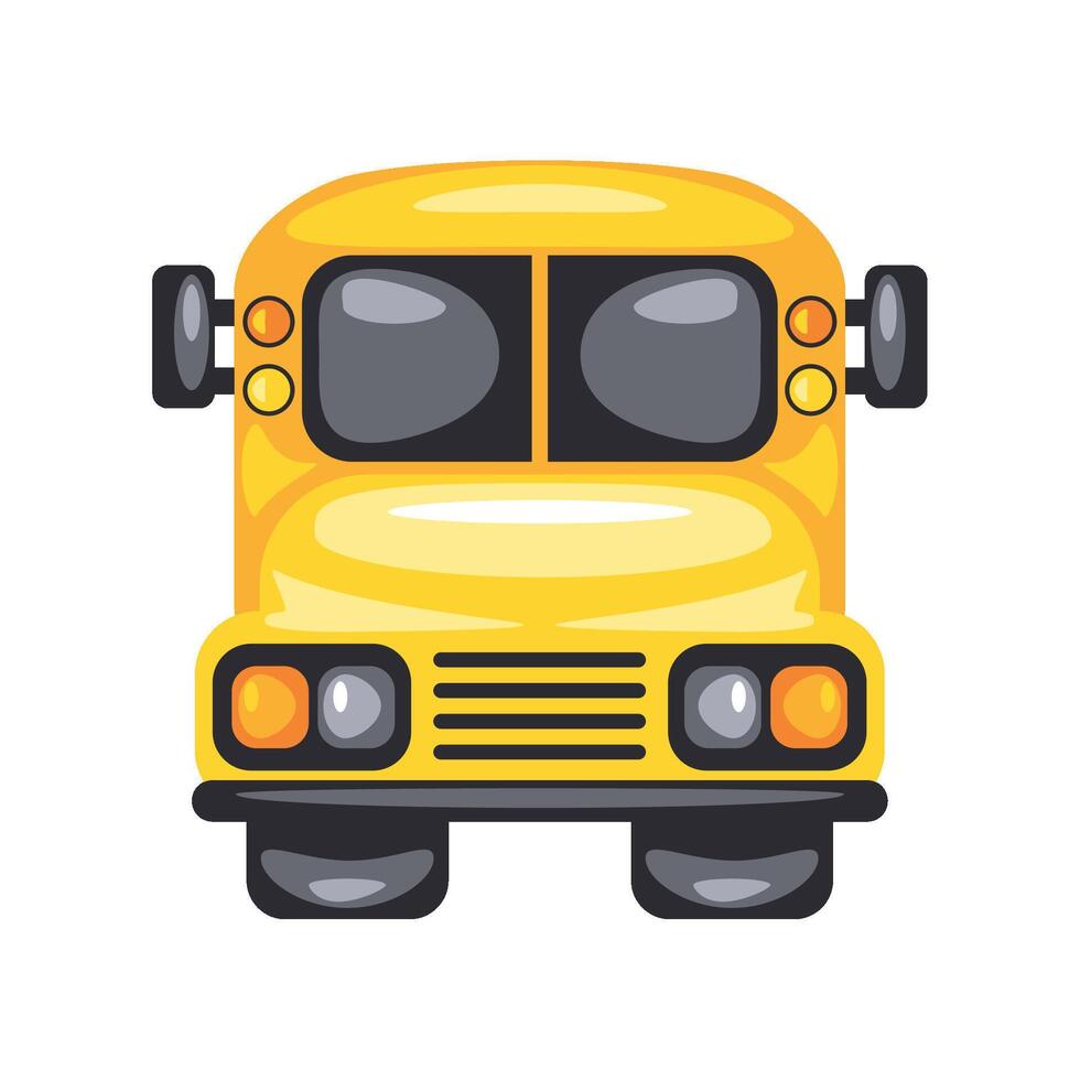 students bus front view icon isolated vector