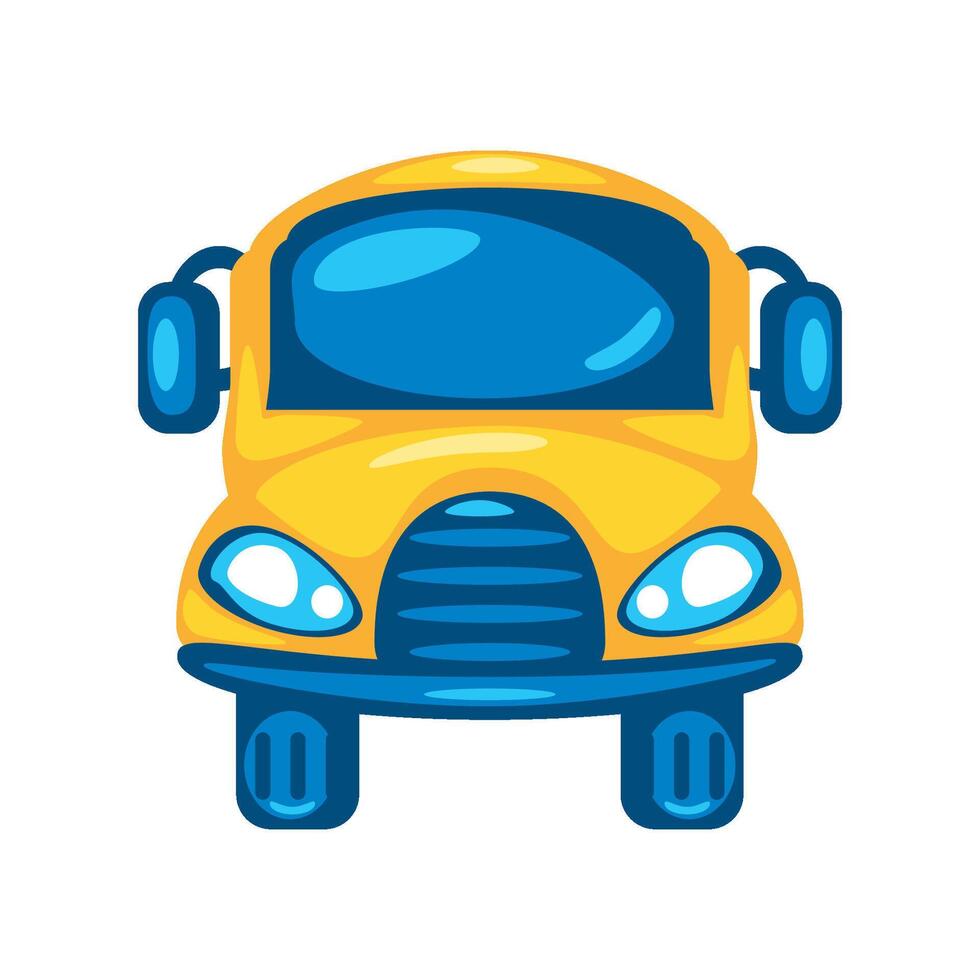 students bus front icon isolated vector