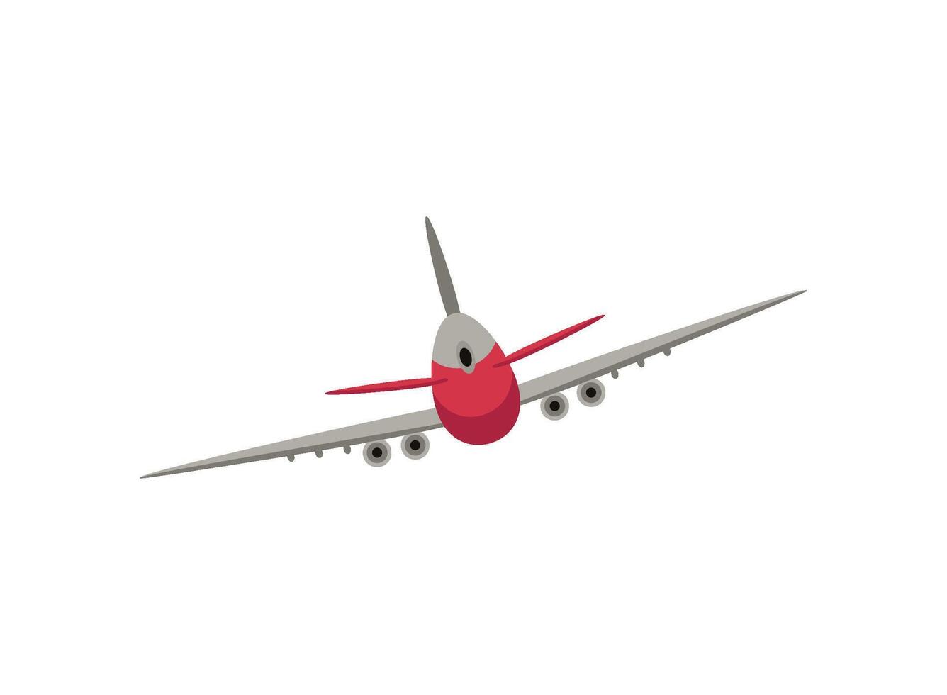 airplane flying front view icon isolated vector