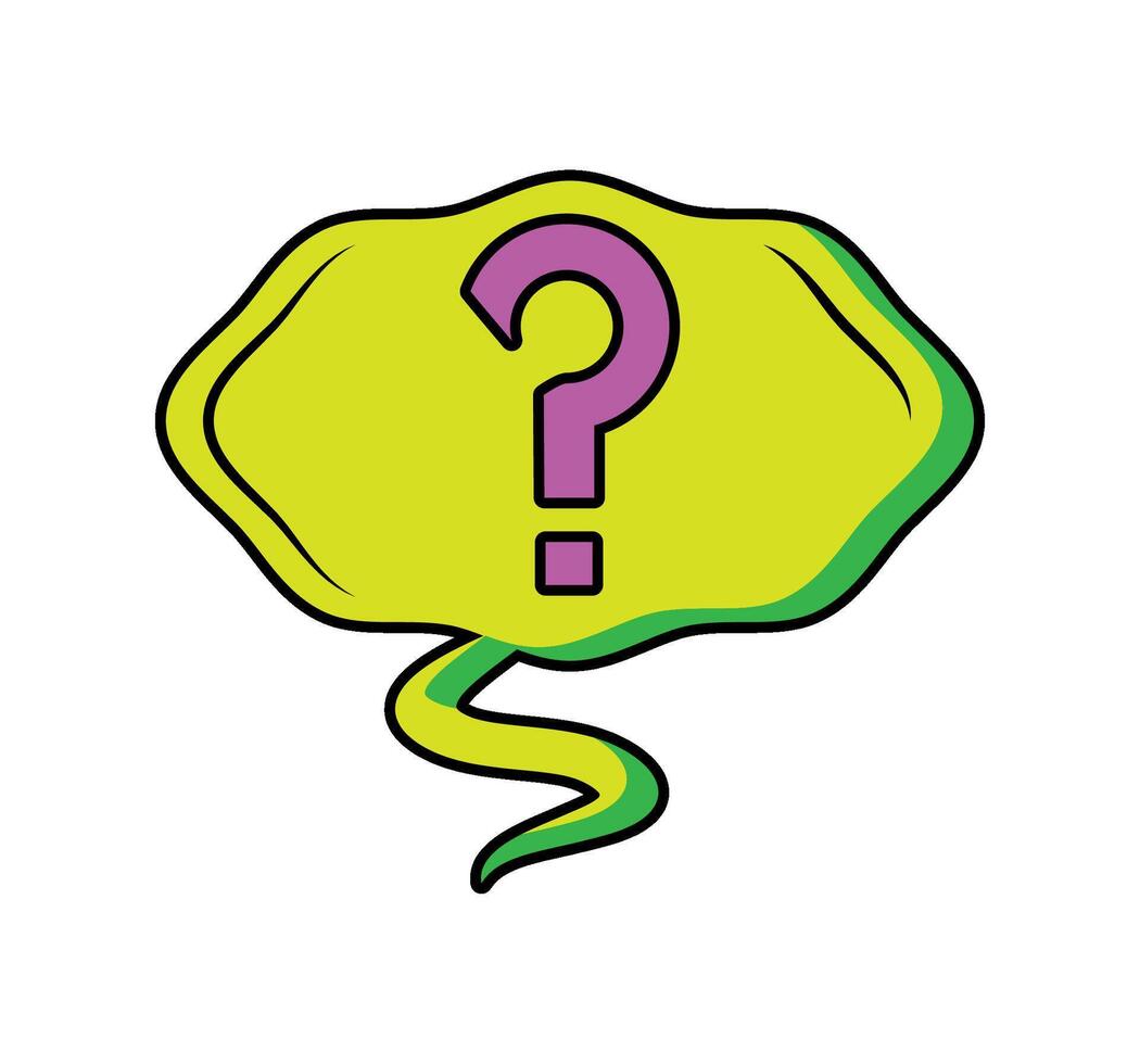speech bubble with interrogation sign social media icon vector
