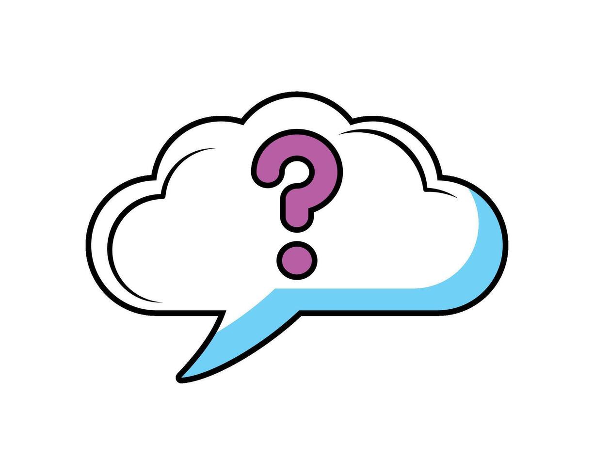 speech bubble with interrogation sign cloud speech icon vector