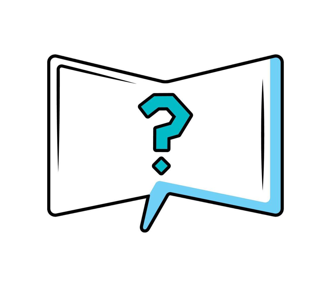 speech bubble with interrogation sign support icon vector