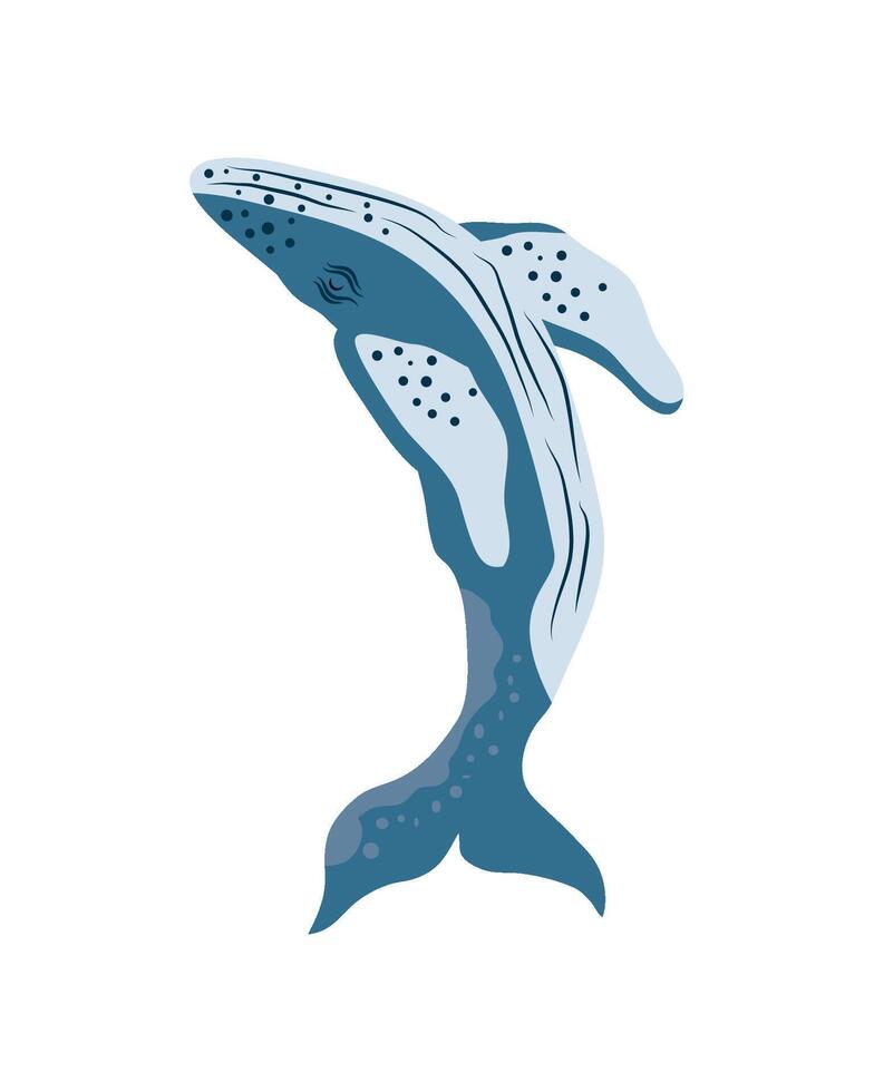 humpback sealife swim isolated icon vector