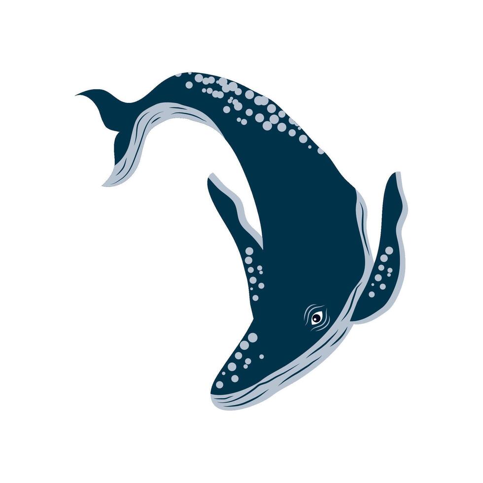 humpback sealife tropical isolated icon vector