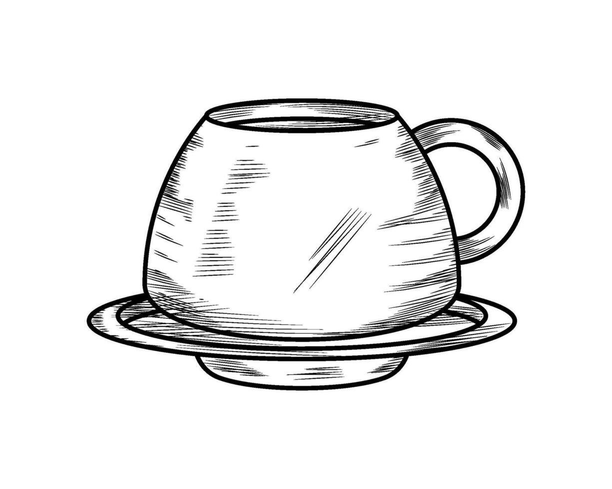 coffee cup draw isolated design illustration vector