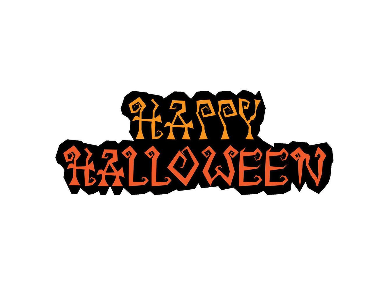 halloween lettering banner illustration isolated vector