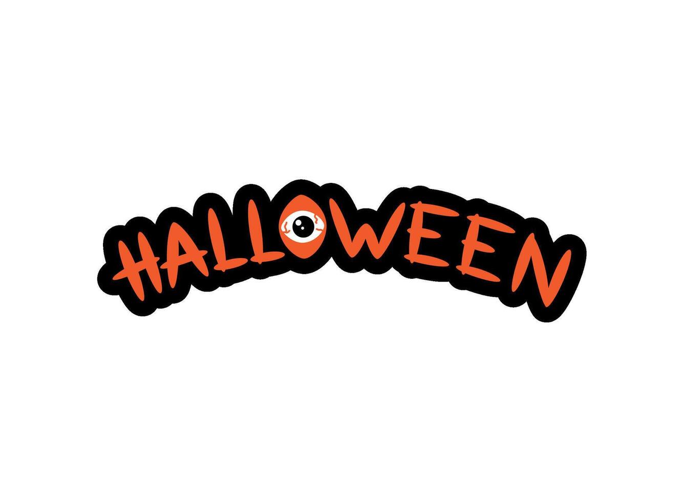 halloween lettering decoration illustration isolated vector