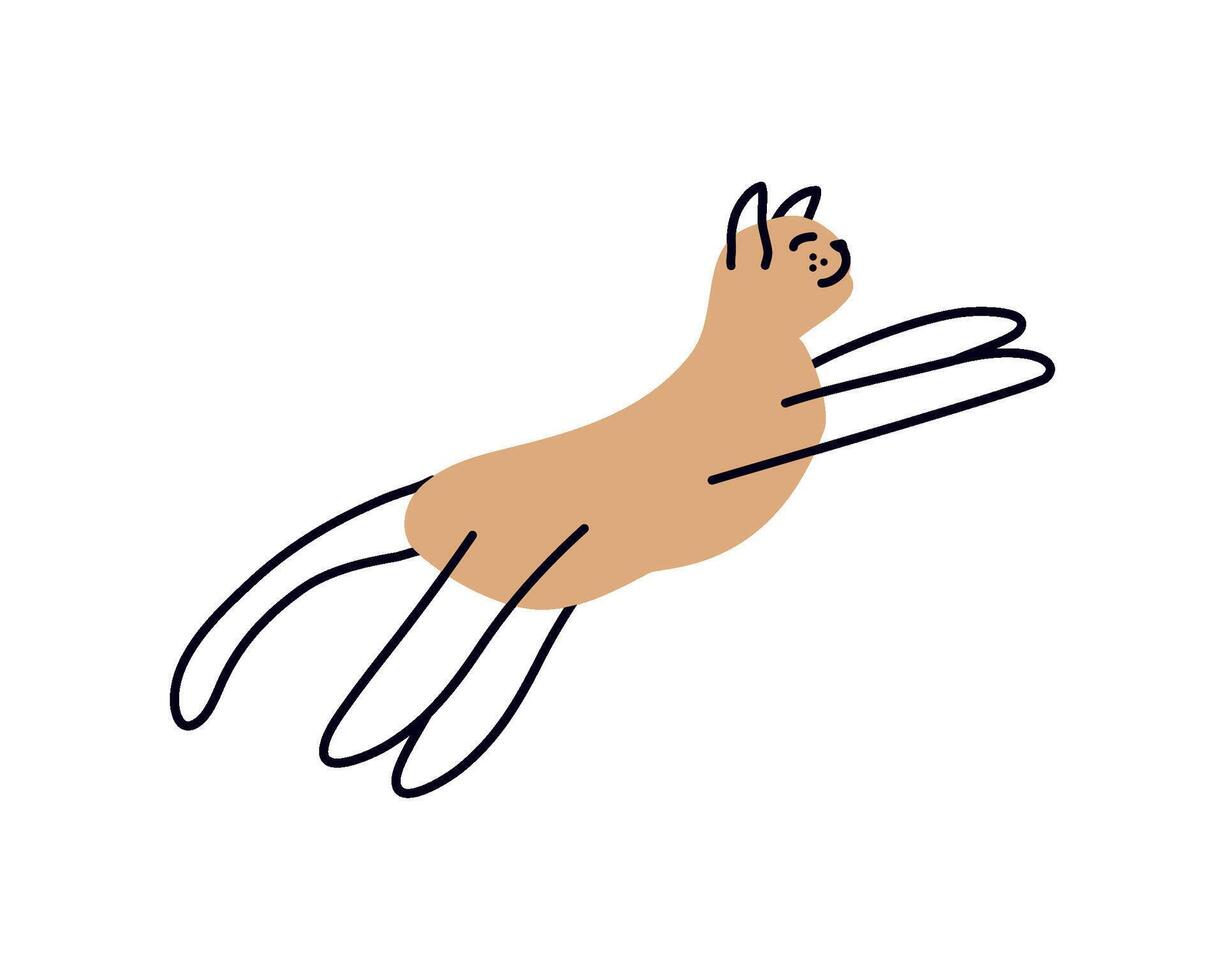 cat mascot jumping illustration isolated vector