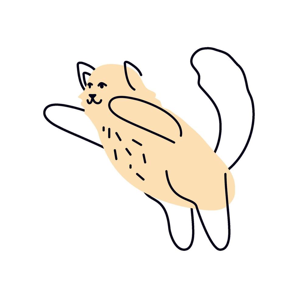 cat mascot happy isolated illustration vector