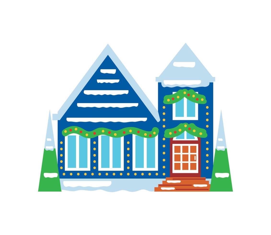christmas house design illustration isolated vector
