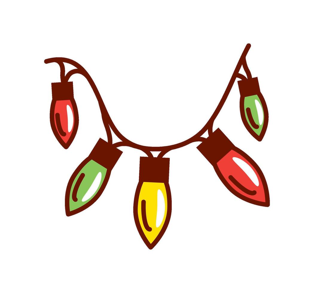 christmas lights decoration illustration isolated vector