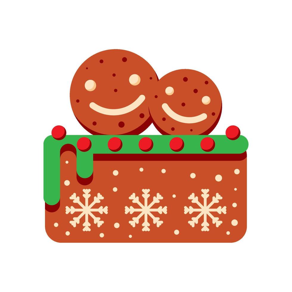 christmas dessert chocolate cookies illustration isolated vector