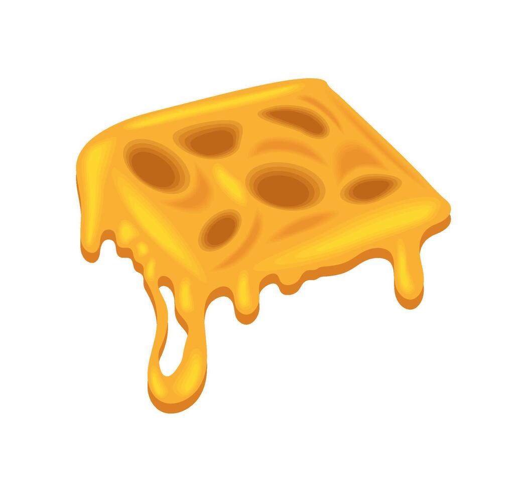 cheese sliced melted delicious isolated vector