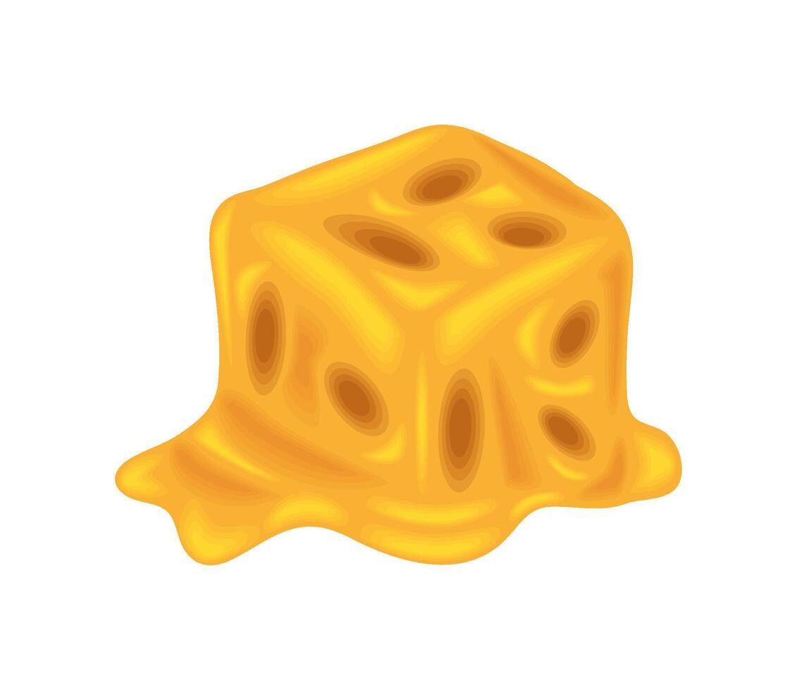 cheese sliced melted illustration isolated vector
