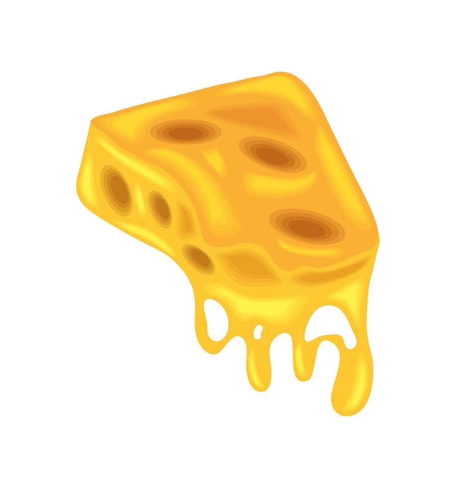 cheese sliced melted tasty illustration isolated vector