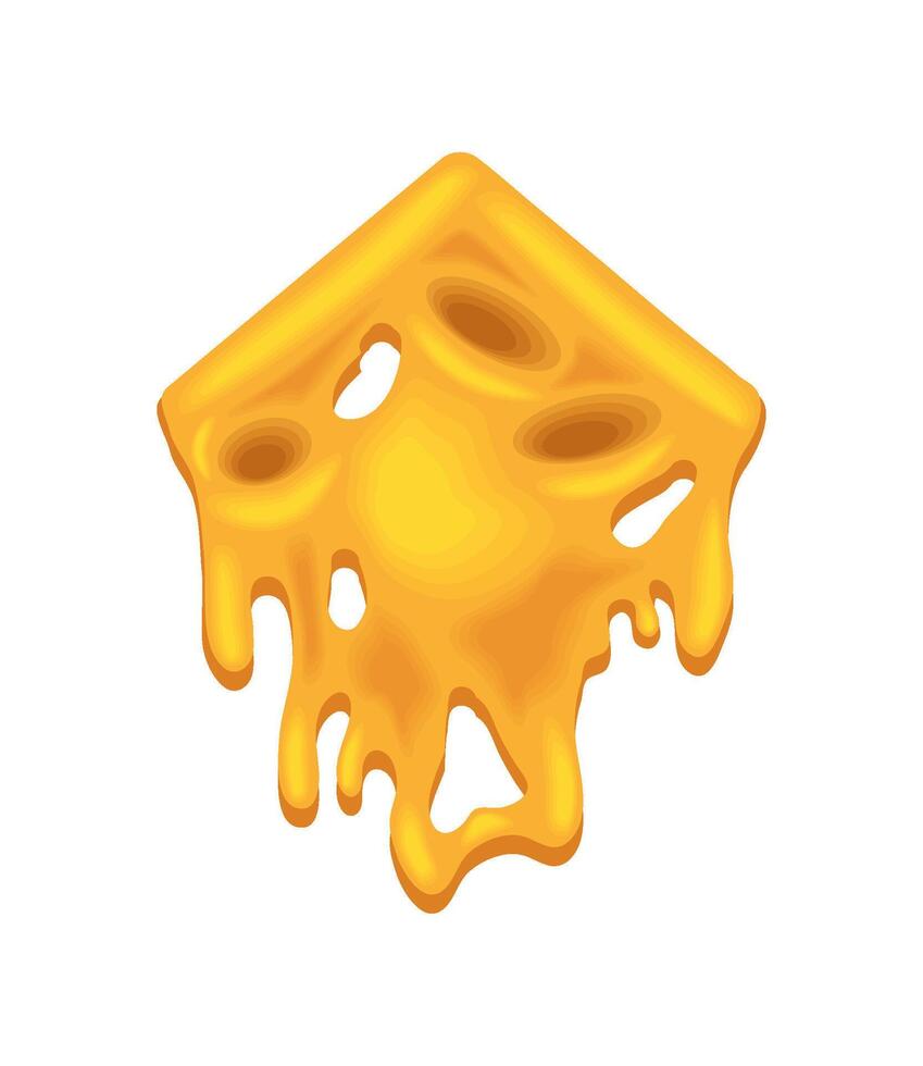 cheese sliced melted ingredient isolated vector