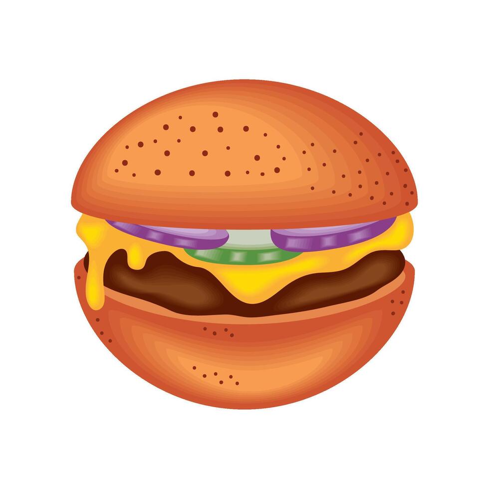 gourmet burger illustration isolated vector