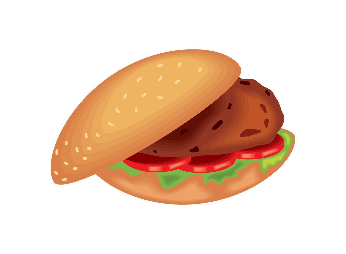 gourmet burger grilled illustration isolated vector