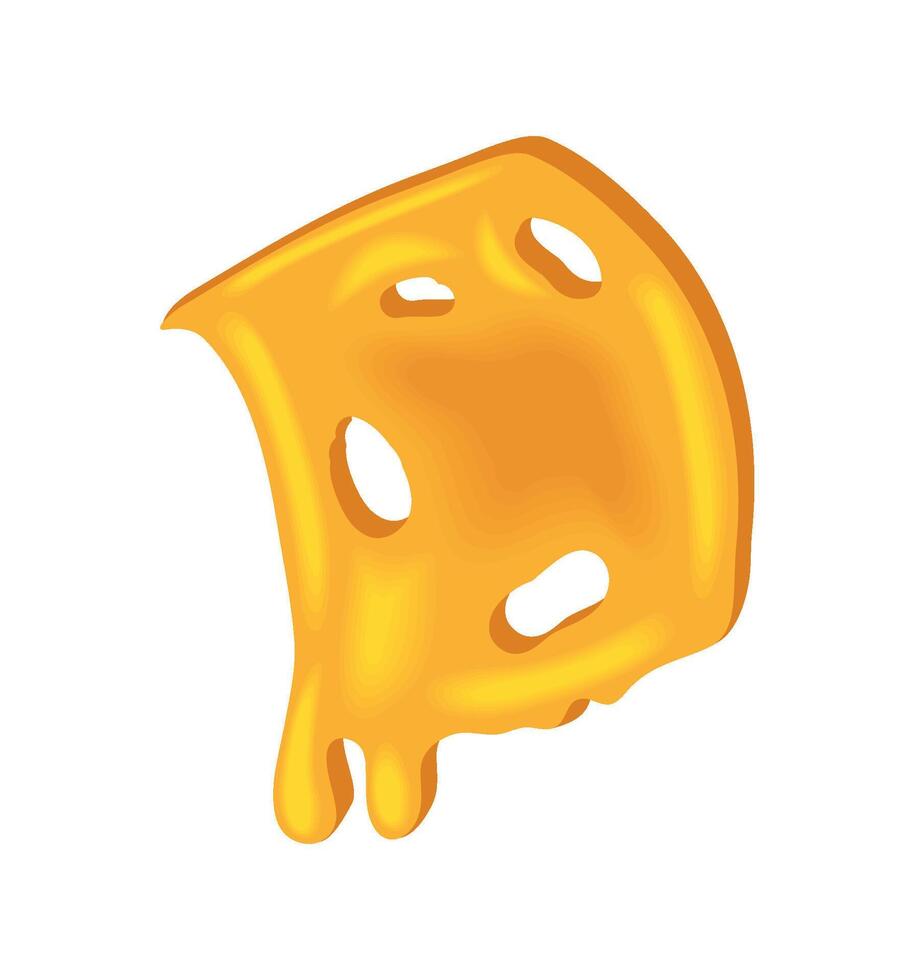 cheese sliced melted hole illustration isolated vector