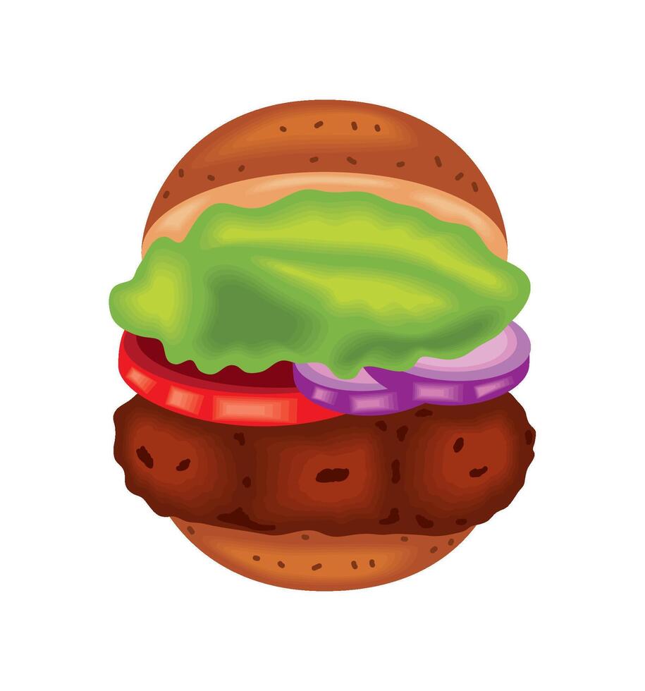gourmet burger delicious illustration isolated vector