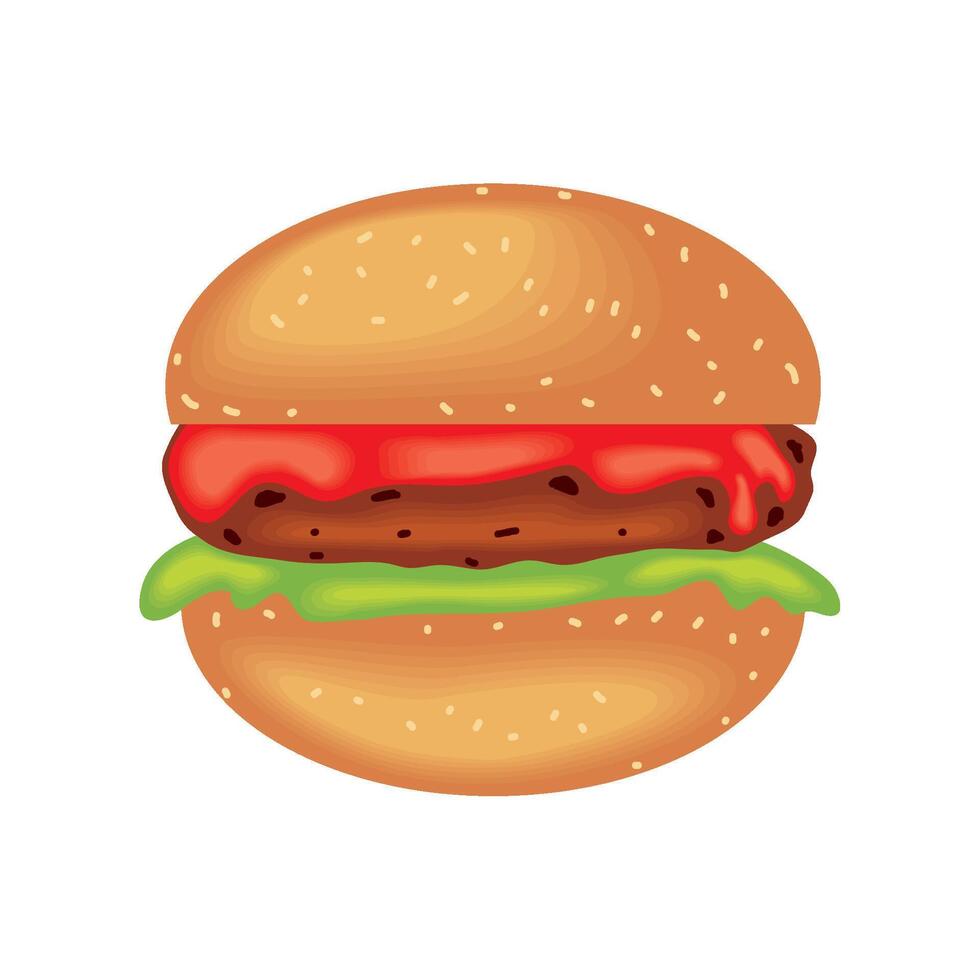gourmet burger with sauce isolated vector