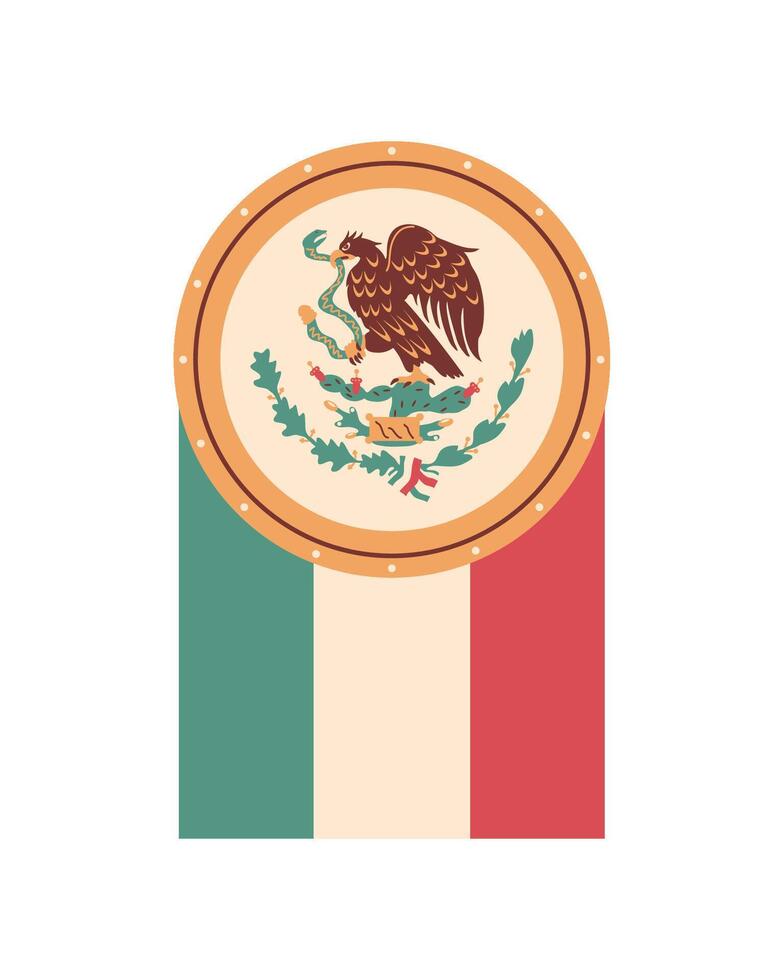 revolucion mexicana flag symbol isolated illustration vector