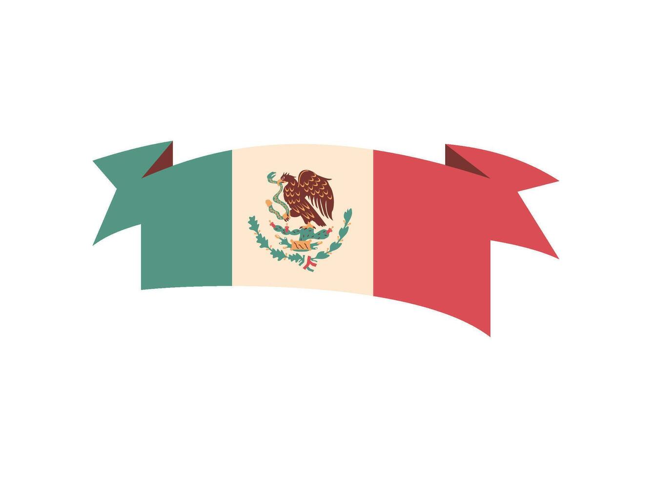 revolucion mexicana flag banner isolated illustration vector