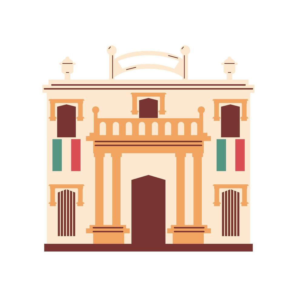 revolucion mexicana building illustration isolated vector
