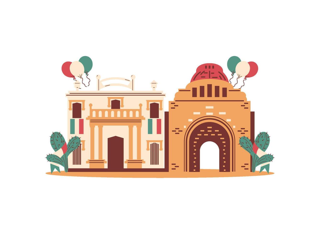 revolucion mexicana monument illustration isolated vector