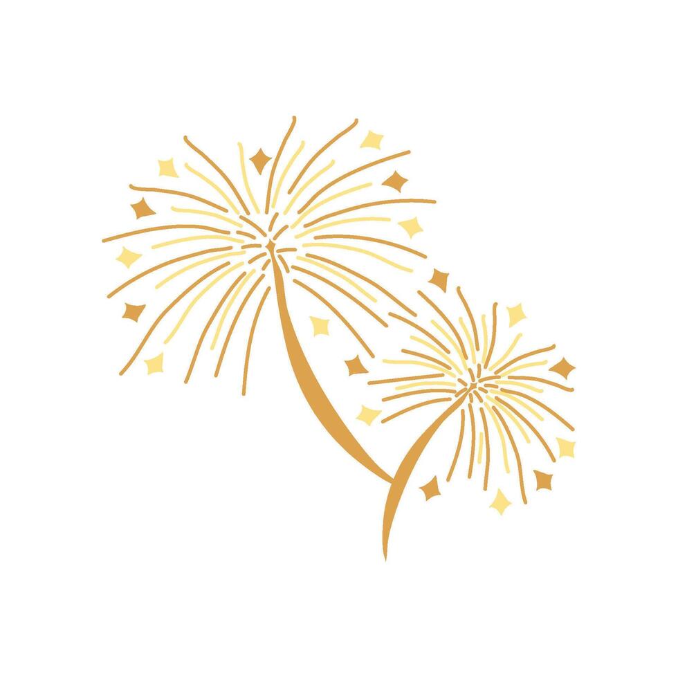 happy new year fireworks illustration isolated vector