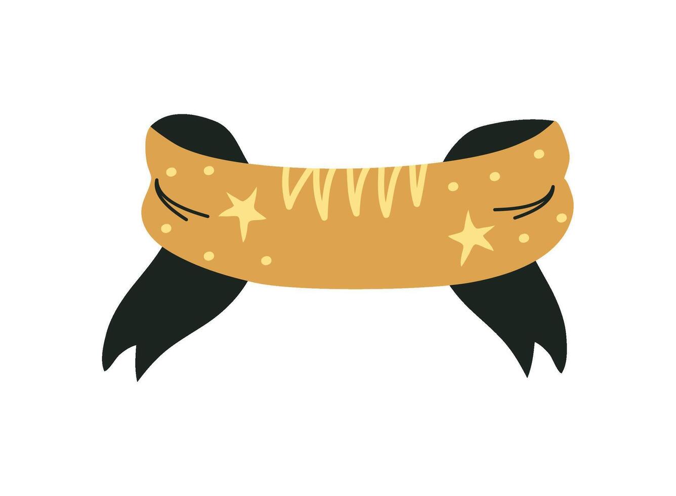 golden ribbon decoration illustration isolated vector