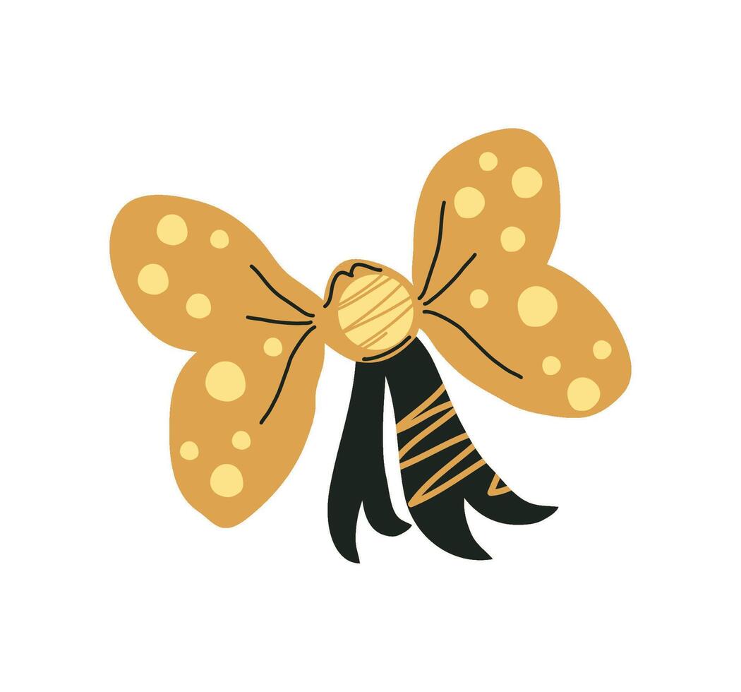 golden bow decoration illustration isolated vector