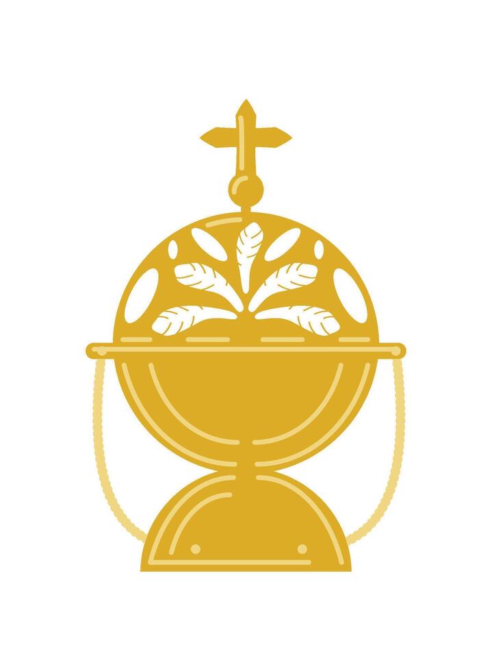 epiphany golden chalice isolated illustration vector