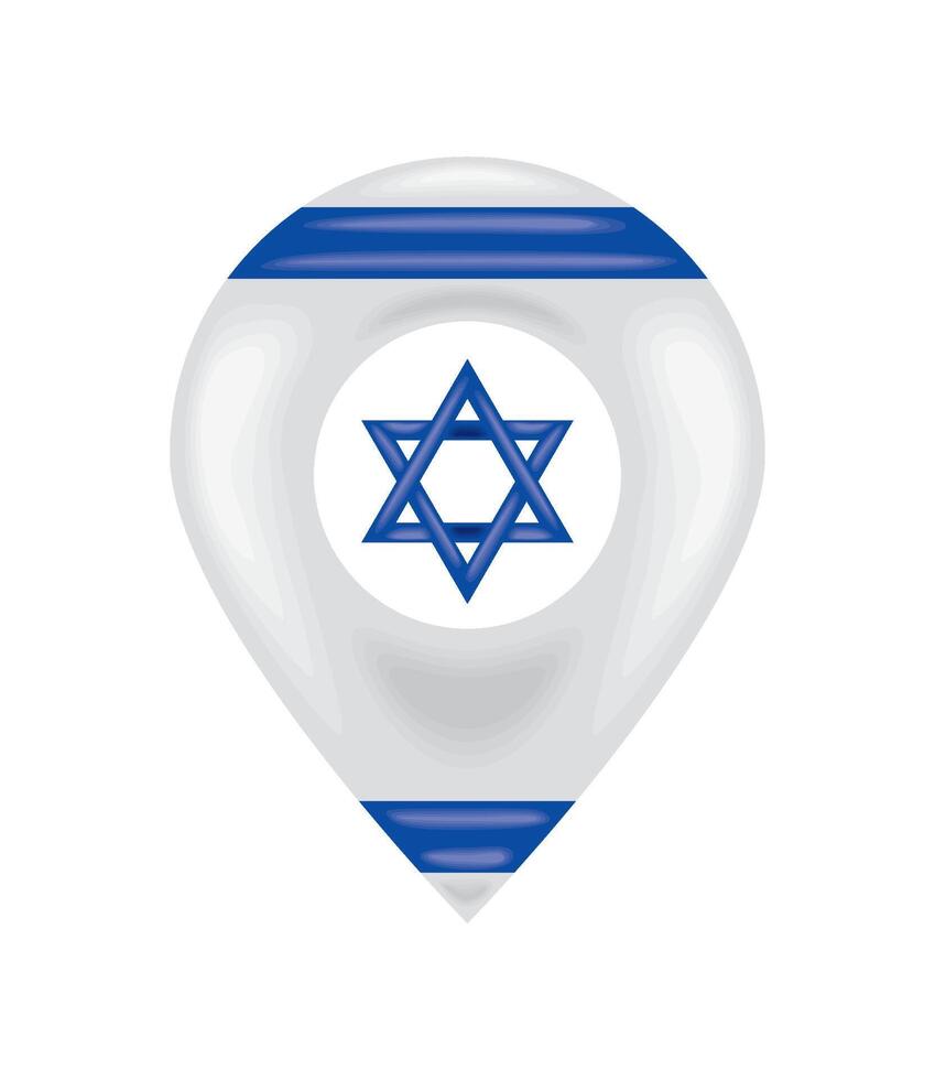israel flag in pin location design vector